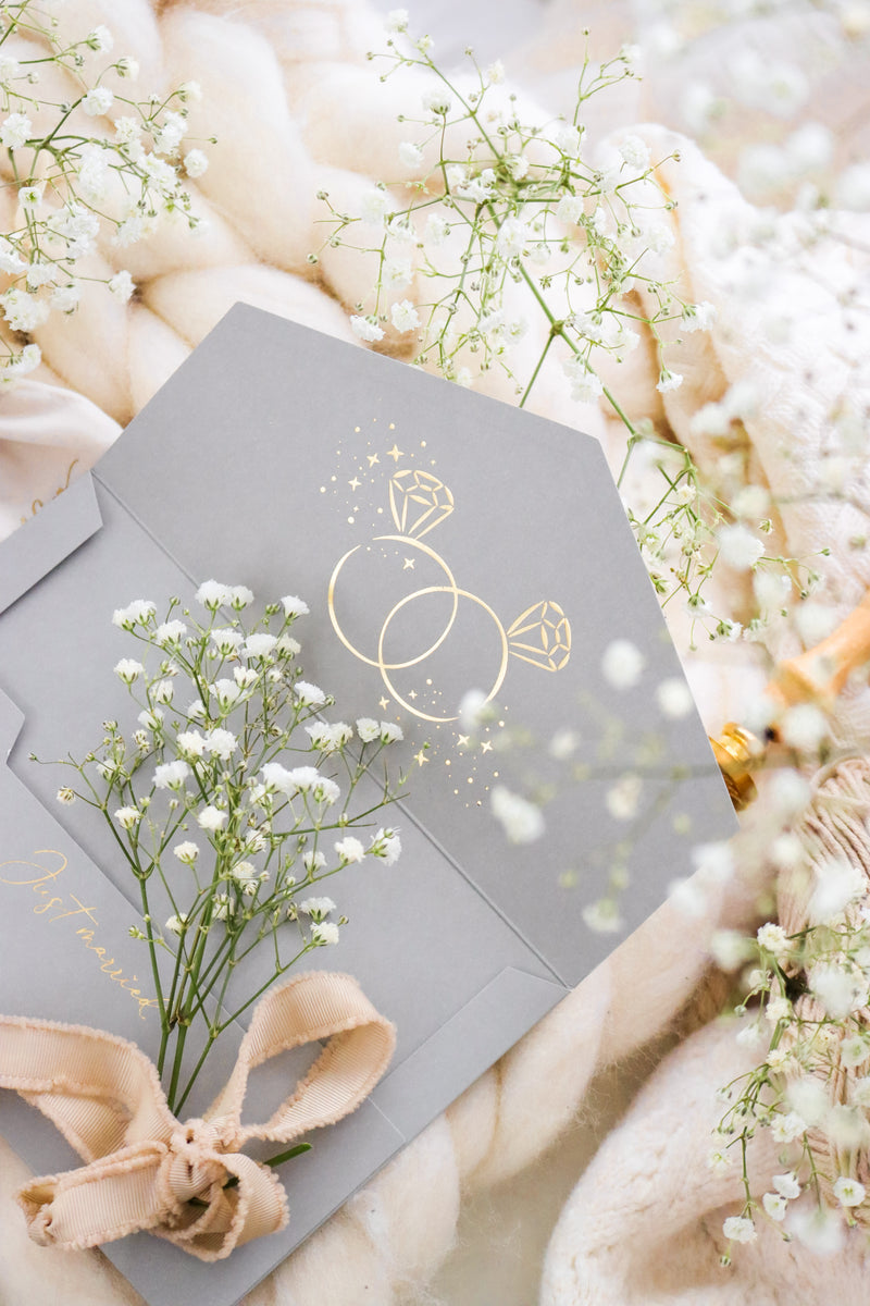 The best congratulations on the wedding Wedding card GRAY