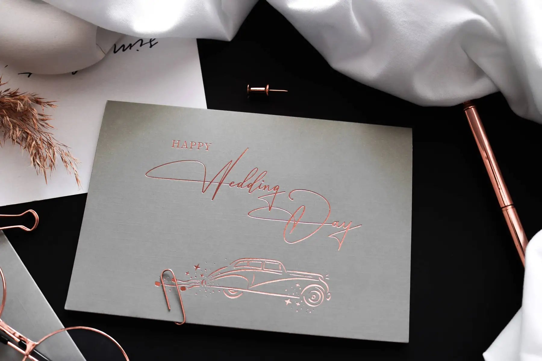 Happy wedding day card GRAY