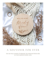 Will you be my maid of honor - Engraved wooden card