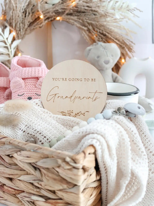 You're going to be grandparents - Engraved wooden card