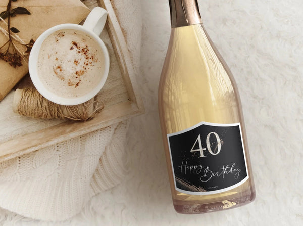 40th birthday wine bottle label
