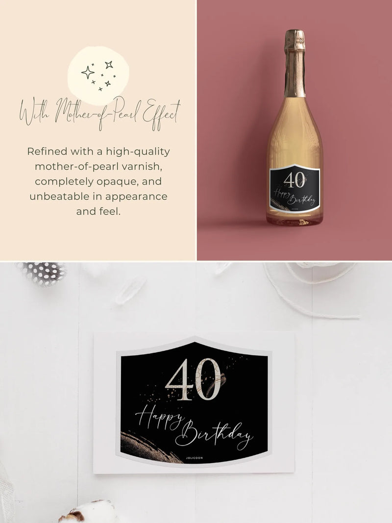 40th birthday wine bottle label