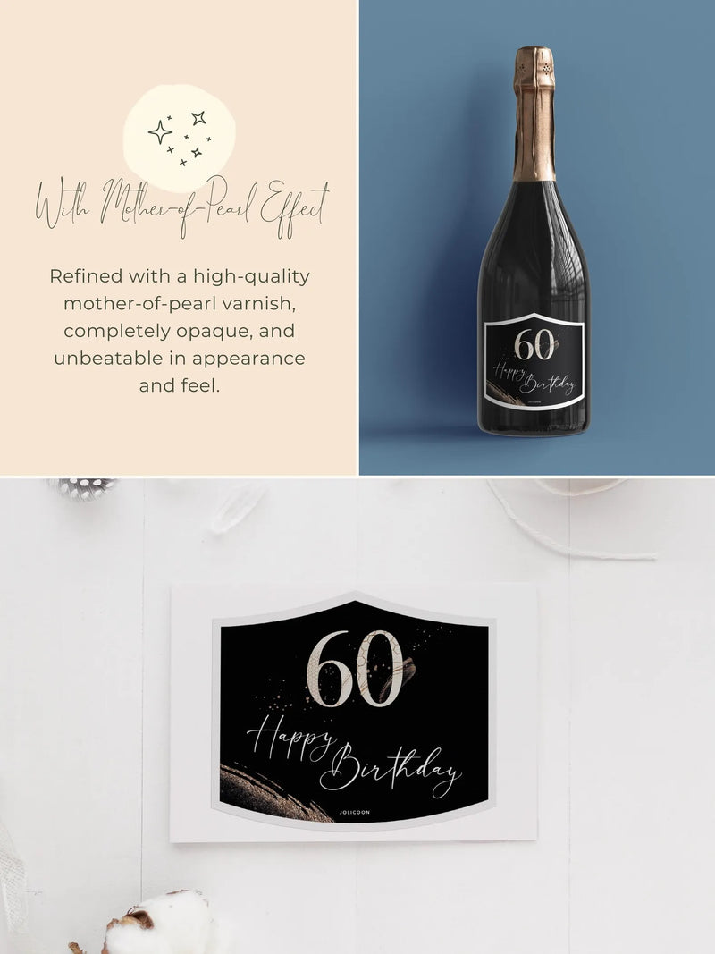 60th birthday wine bottle label