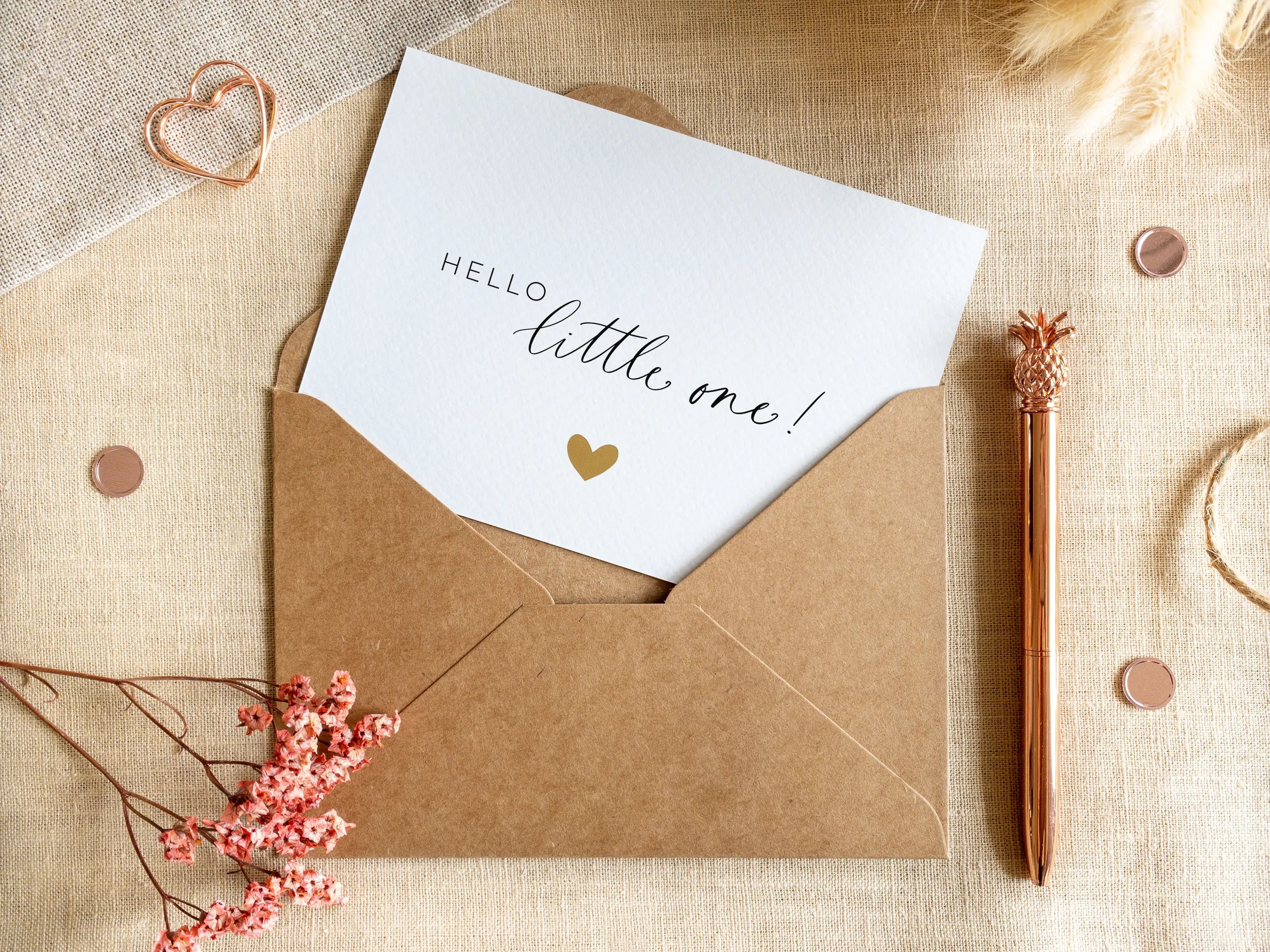 Hello little one - birth card