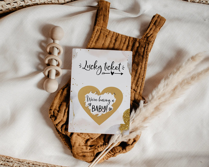 Pregnancy announcement scratch card Golden Glamour - JoliCoon