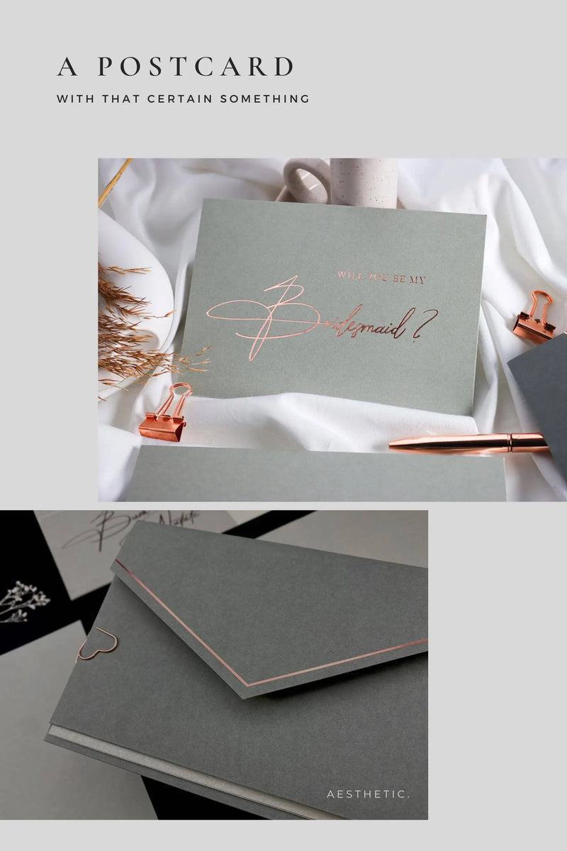 Will you be my bridesmaid card GRAY