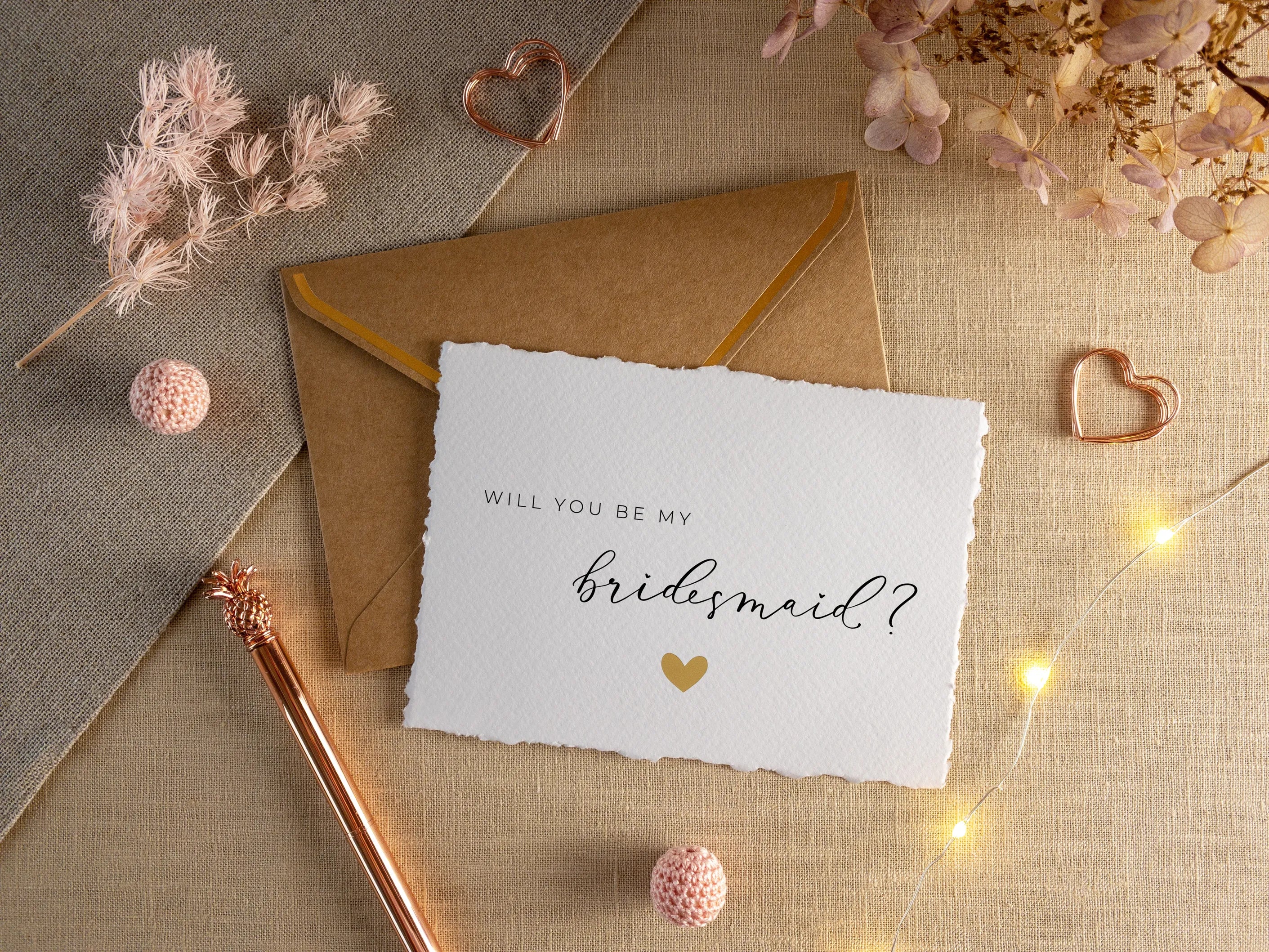 Will you be my bridesmaid card handcracked - JoliCoon