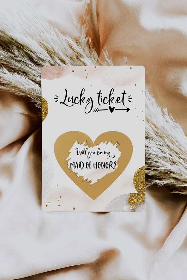 Will you be my maid of honor scratch card Golden Glamour