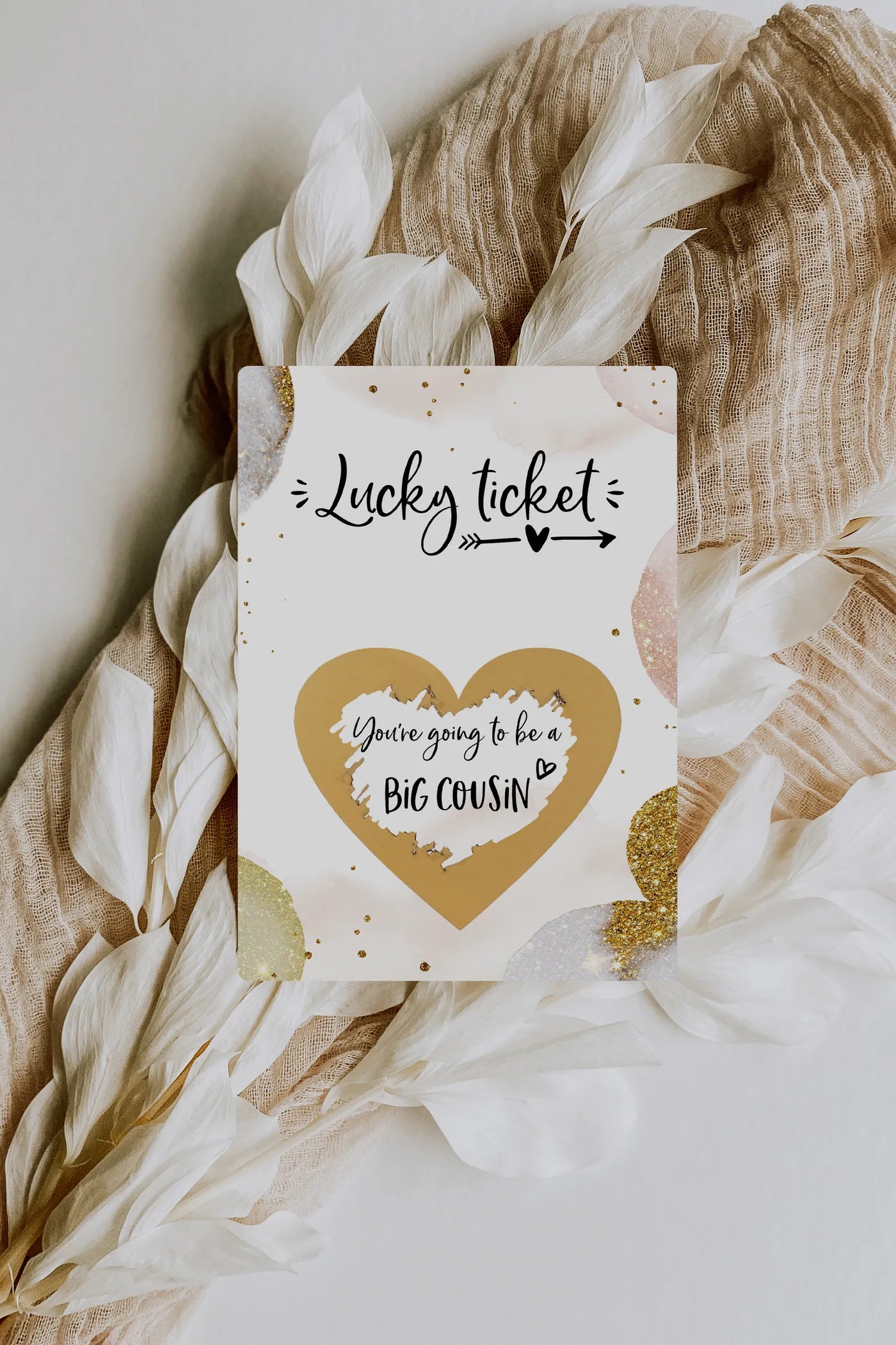 Pregnancy announcement scratch card Golden Glamour - JoliCoon